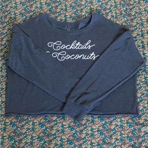 NWOT Cocktails and Coconuts cropped Sweatshirt